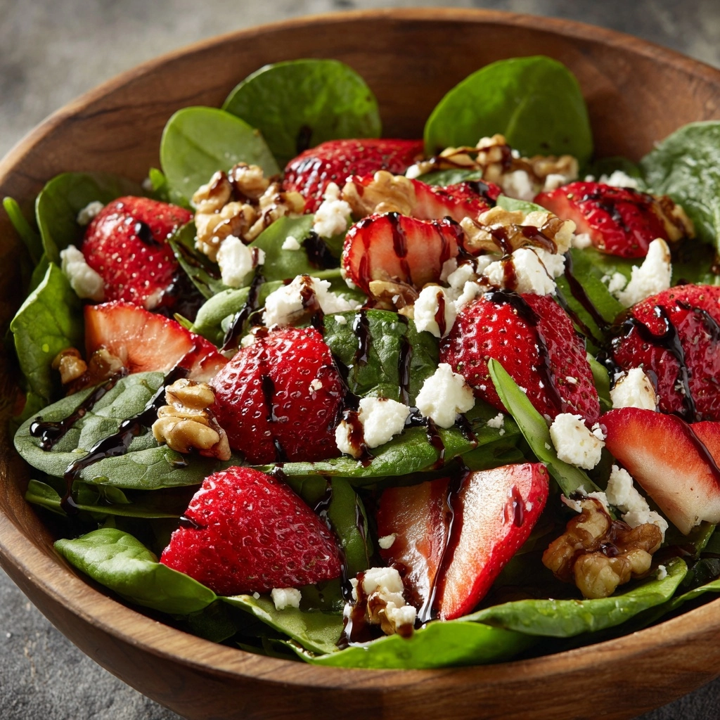 Spinach Strawberry Salad with Feta Cheese Recipe - Recipe Image