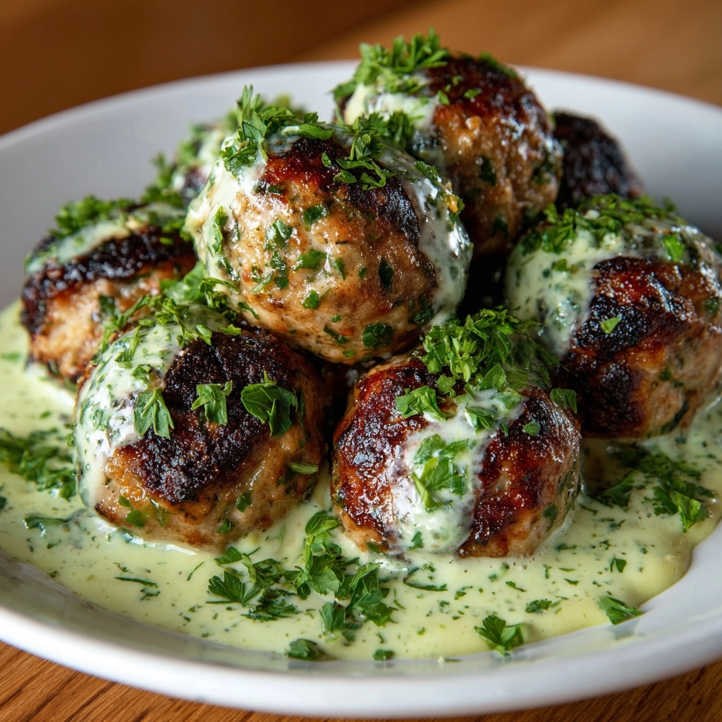 Baked Salmon Meatballs with Creamy Avocado Sauce Recipe - Recipe Image