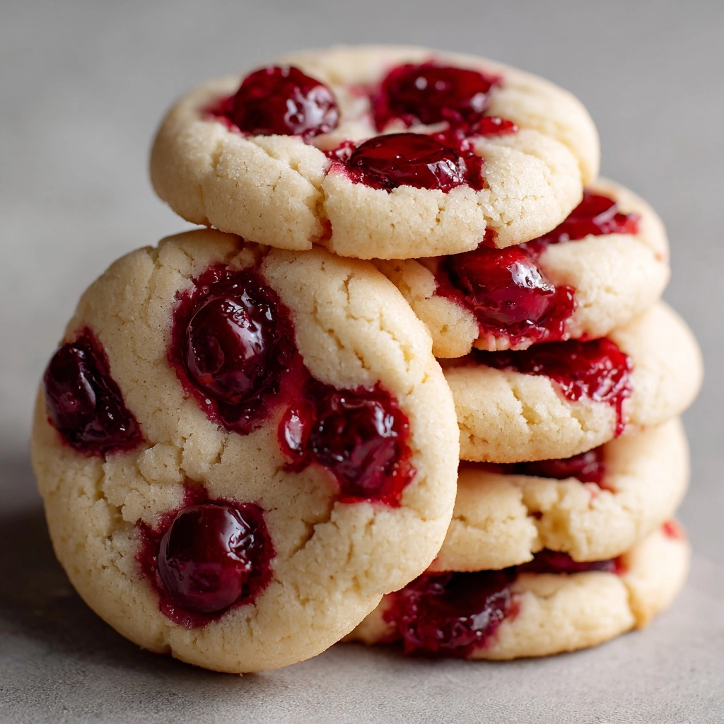 White Chocolate Cherry Shortbread Cookies Recipe - Recipe Image