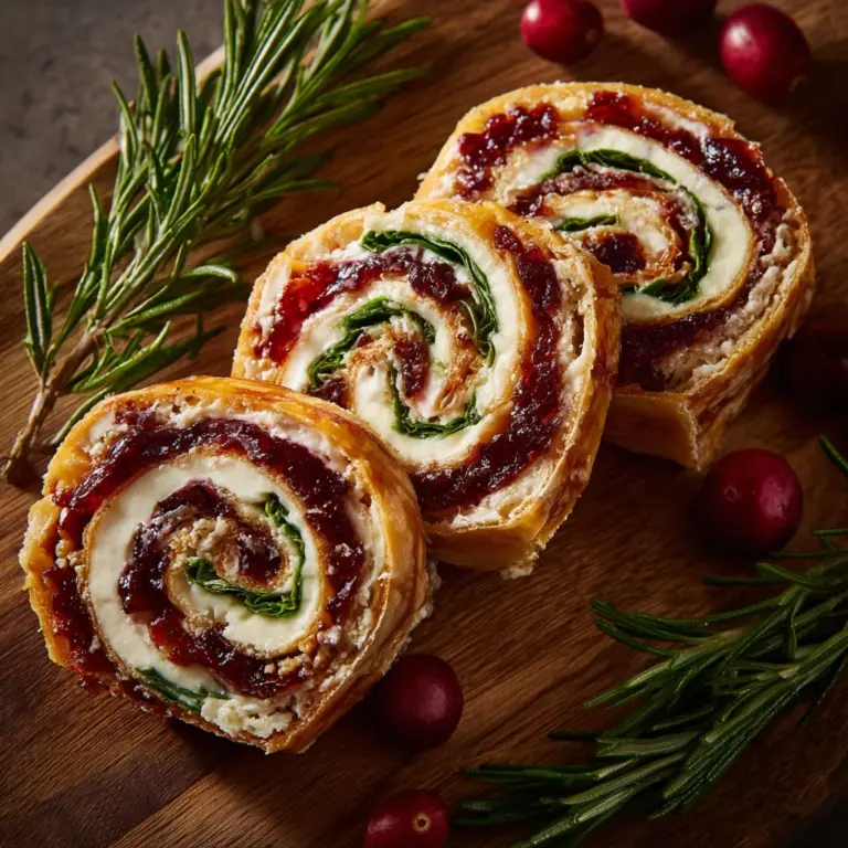 Cranberry Feta Pinwheels with Cream Cheese Recipe