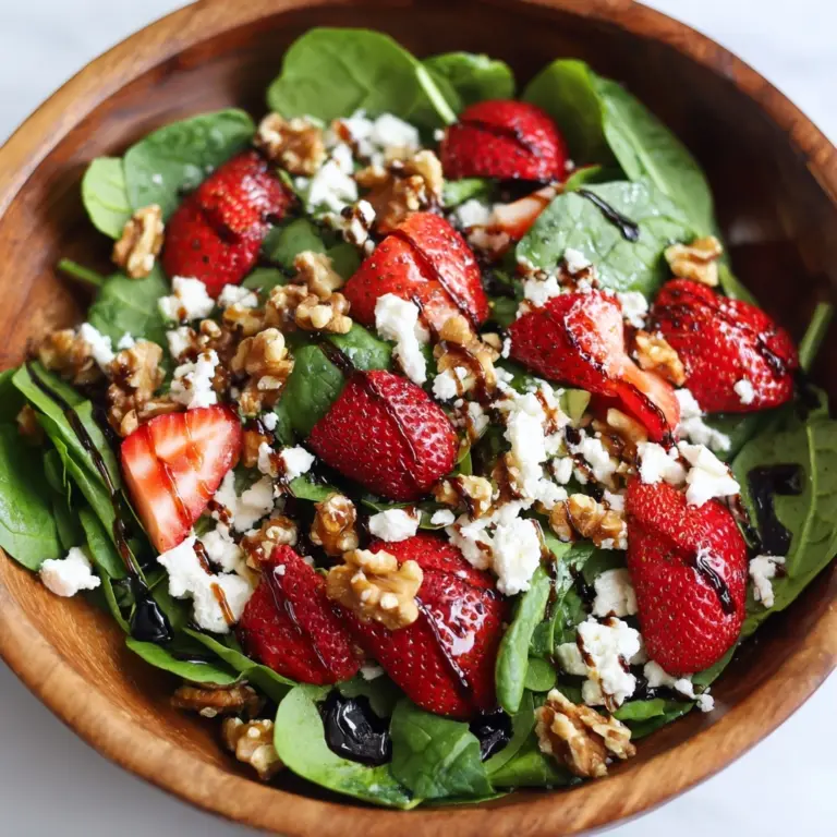 Spinach Strawberry Salad with Feta Cheese Recipe