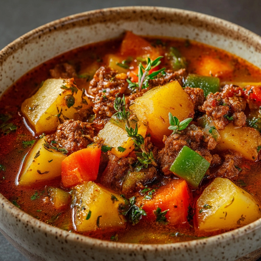 Easy Vegetable Beef Soup Recipe - Recipe Image