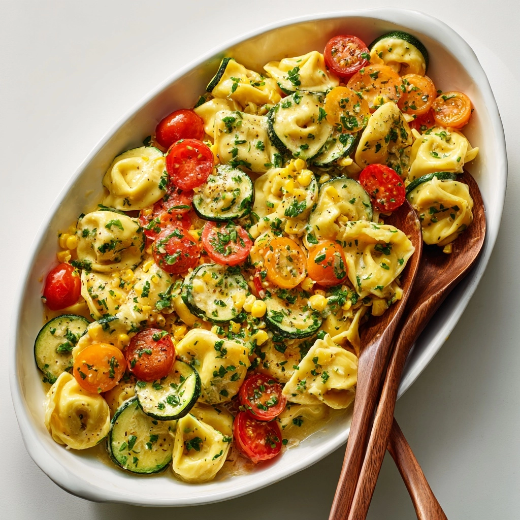 Cheese Tortellini with Summer Veggies Recipe - Recipe Image