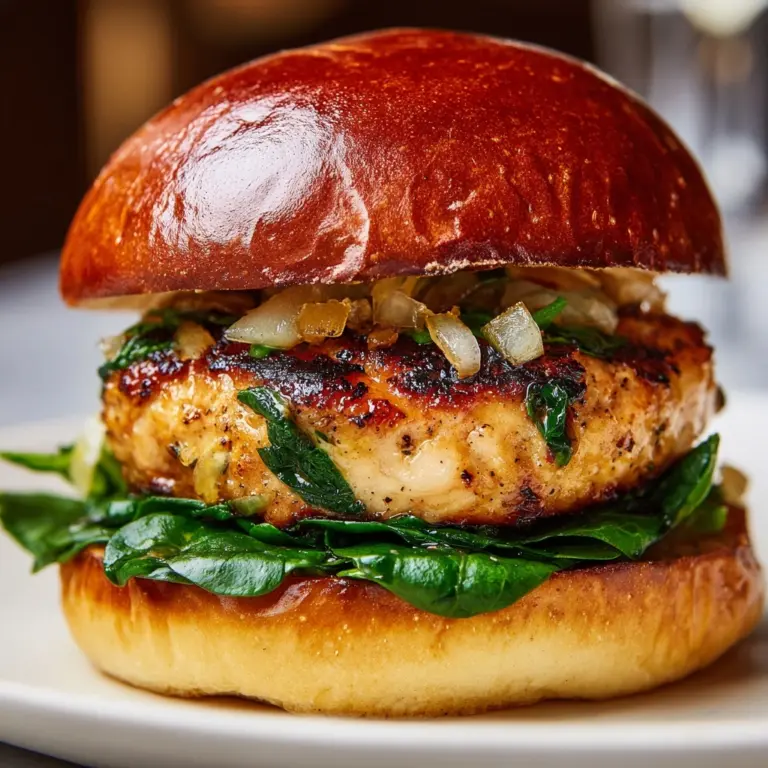 White Cheddar Spinach Chicken Burgers Recipe