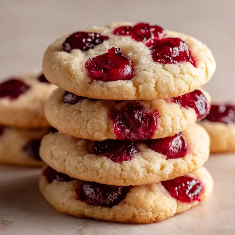 White Chocolate Cherry Shortbread Cookies Recipe