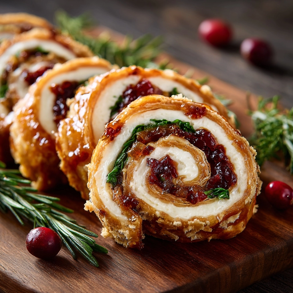 Cranberry Feta Pinwheels with Cream Cheese Recipe - Recipe Image