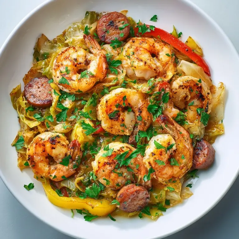 Fried Cabbage with Shrimp & Sausage Recipe