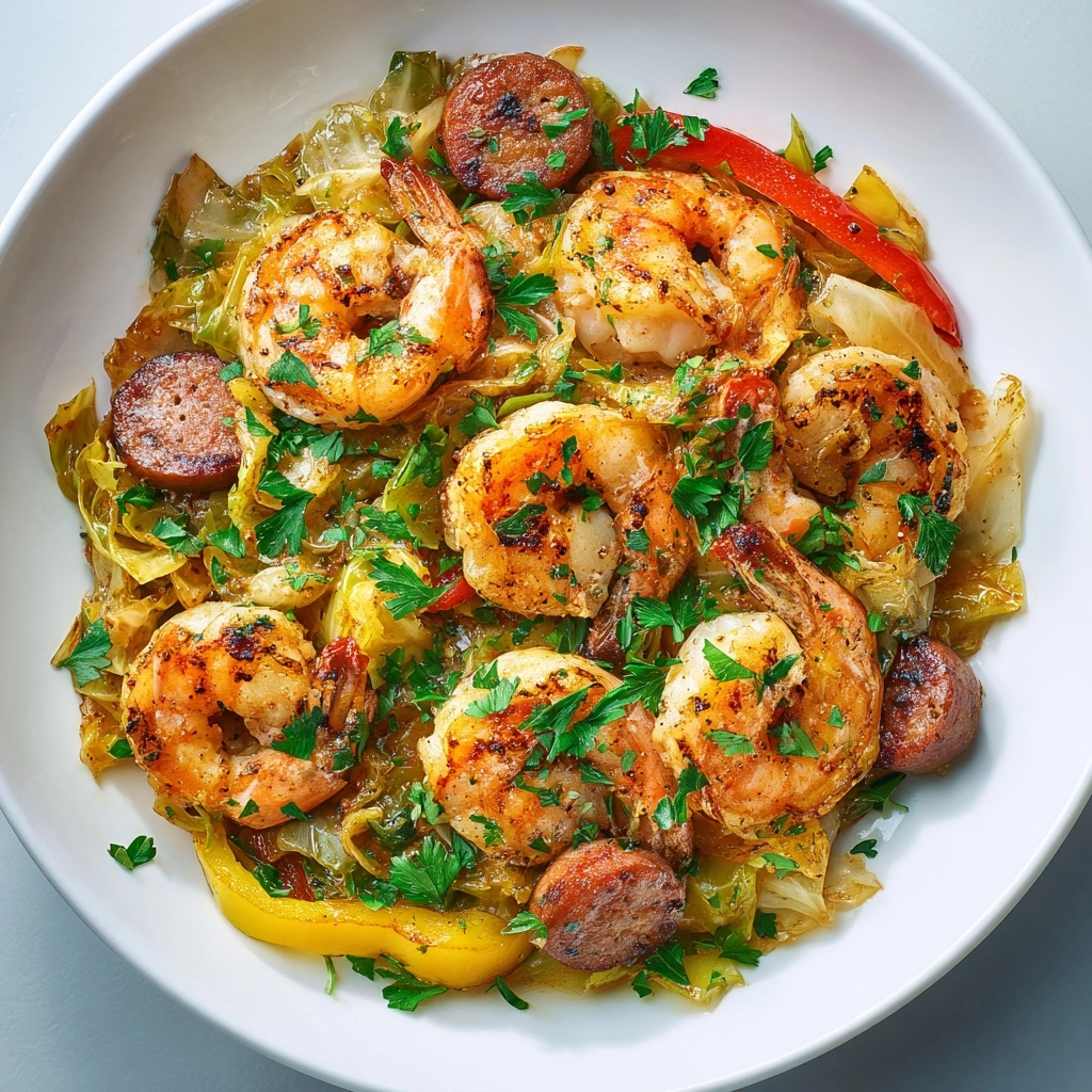 Fried Cabbage with Shrimp & Sausage Recipe