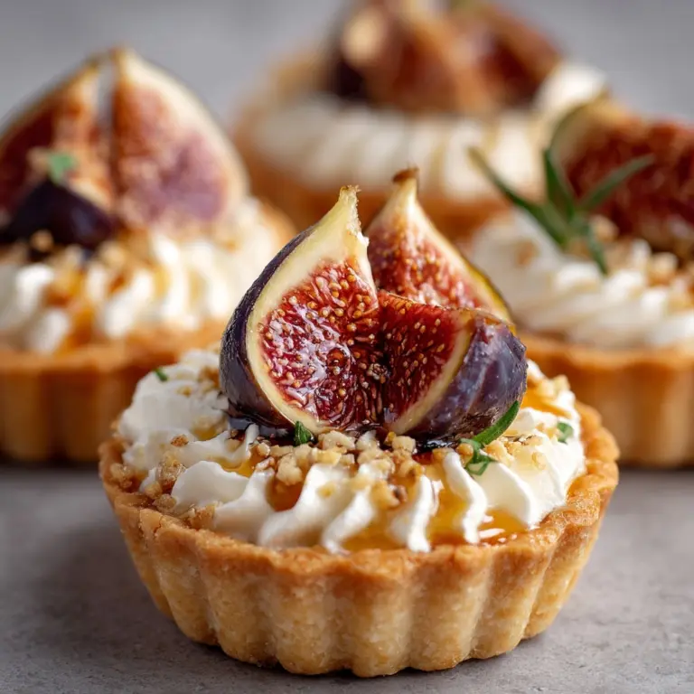 Fig and Goat Cheese Tarts with Honey and Chili Flakes Drizzle Recipe