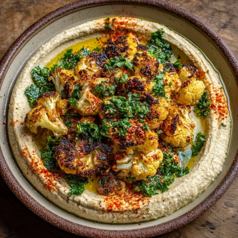 Crispy Roasted Cauliflower Hummus Recipe