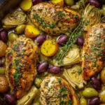 Mediterranean Lemon Chicken with Artichokes & Olives Recipe