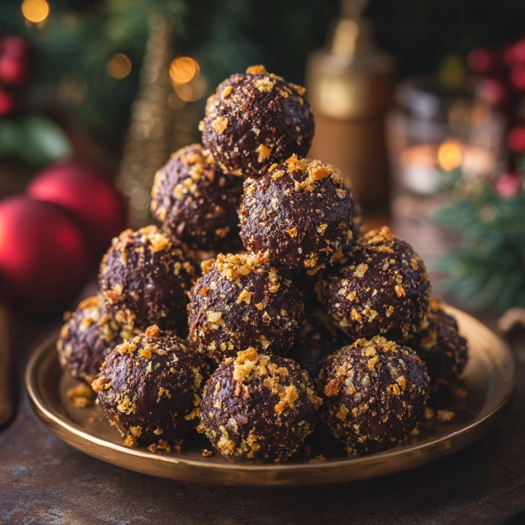 Christmas Chocolate Rice Krispie Balls Recipe - Recipe Image