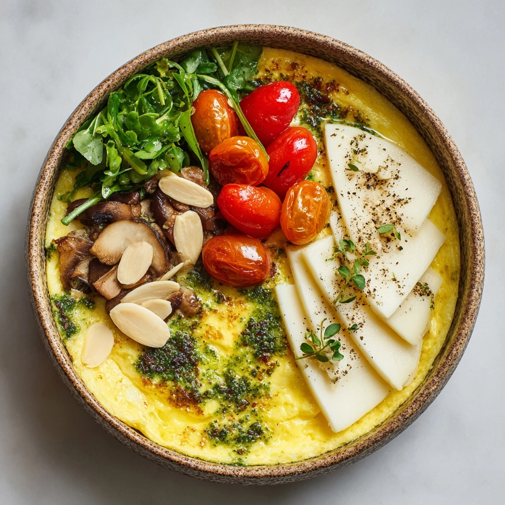 Goat’s Cheese & Pesto Omelette Lunch Bowl Recipe - Recipe Image