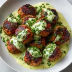 Baked Salmon Meatballs with Creamy Avocado Sauce Recipe