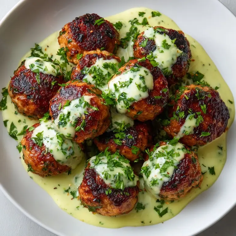 Baked Salmon Meatballs with Creamy Avocado Sauce Recipe