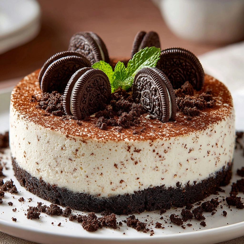 No-Bake Cookies and Cream Cheesecake Recipe - Recipe Image