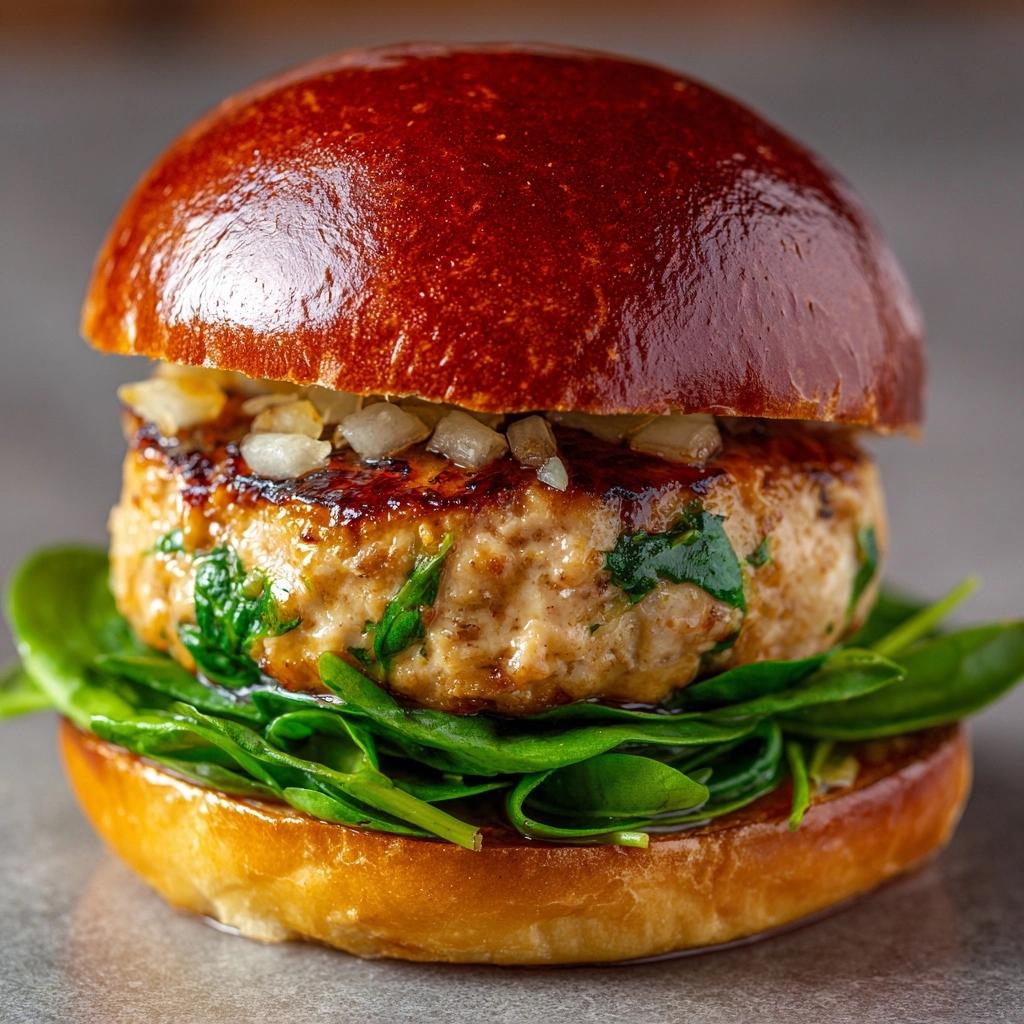 White Cheddar Spinach Chicken Burgers Recipe - Recipe Image