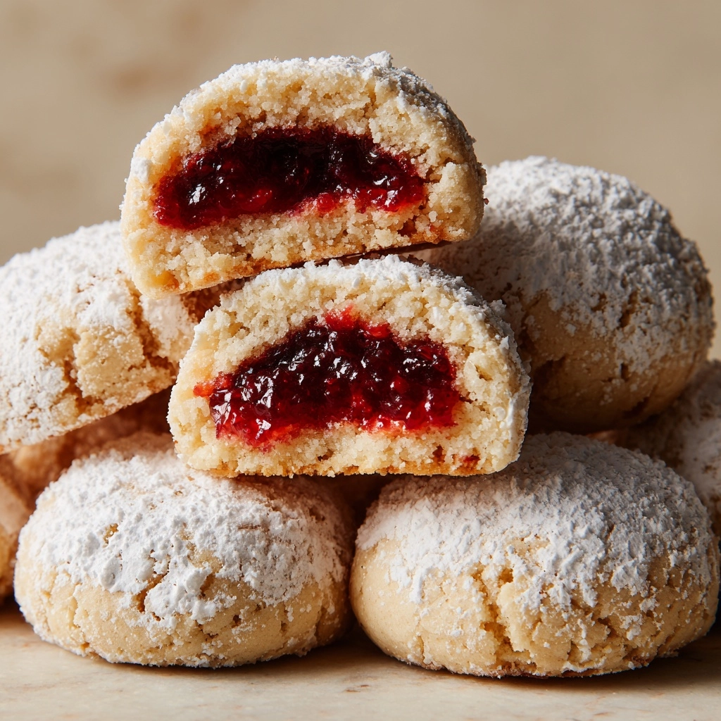 Raspberry Filled Almond Snowball Cookies: An Incredible Sweet Treat Recipe - Recipe Image
