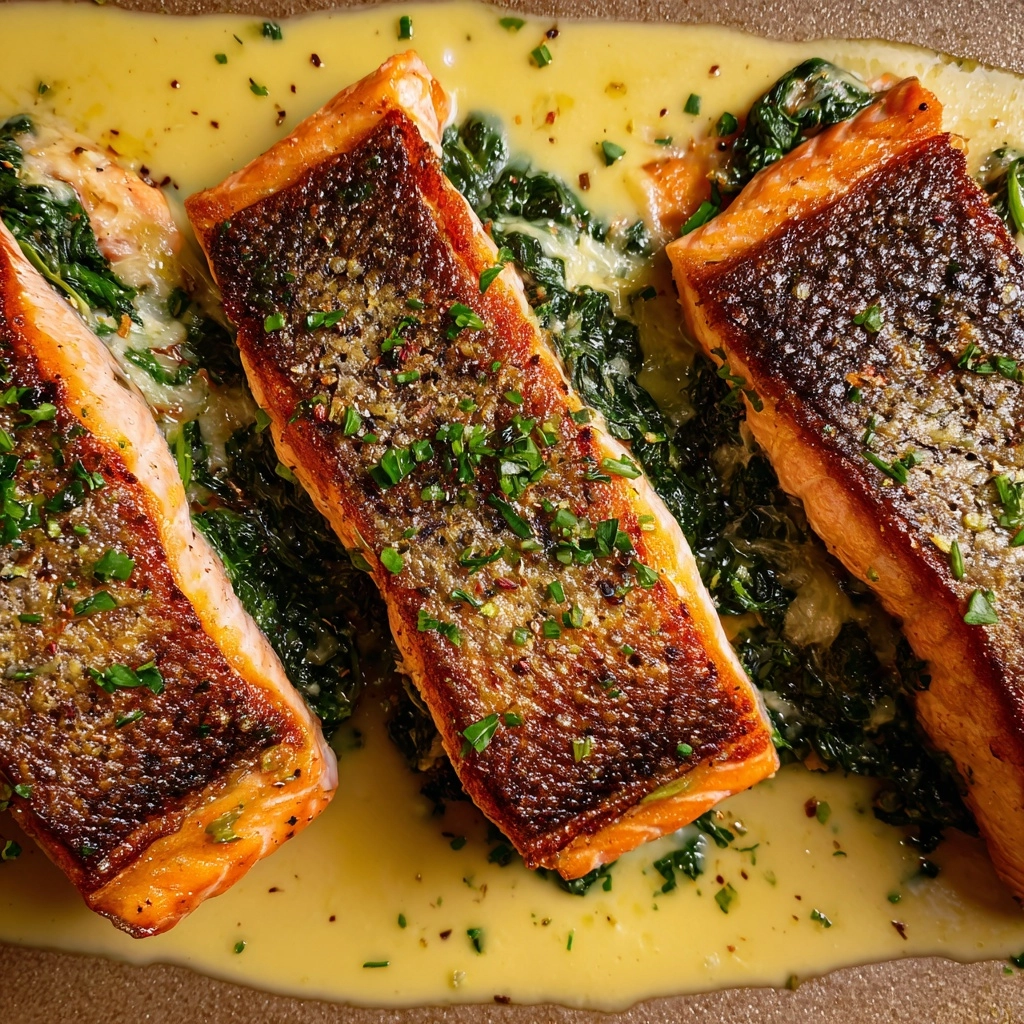 Blackened Salmon Stuffed with Spinach and Parmesan Cheese Recipe