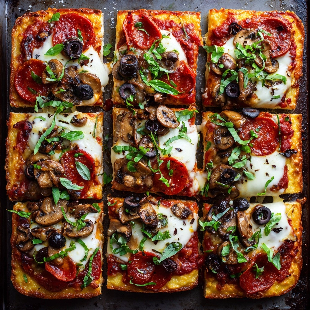 Vegan Pan Pizza with Green Olives and Mushrooms Recipe - Recipe Image