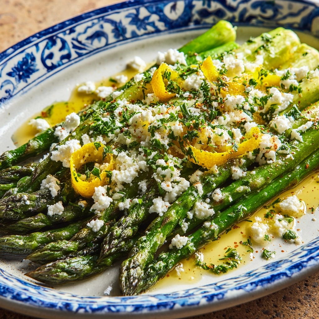 Lemon and Feta Grilled Asparagus Recipe - Recipe Image