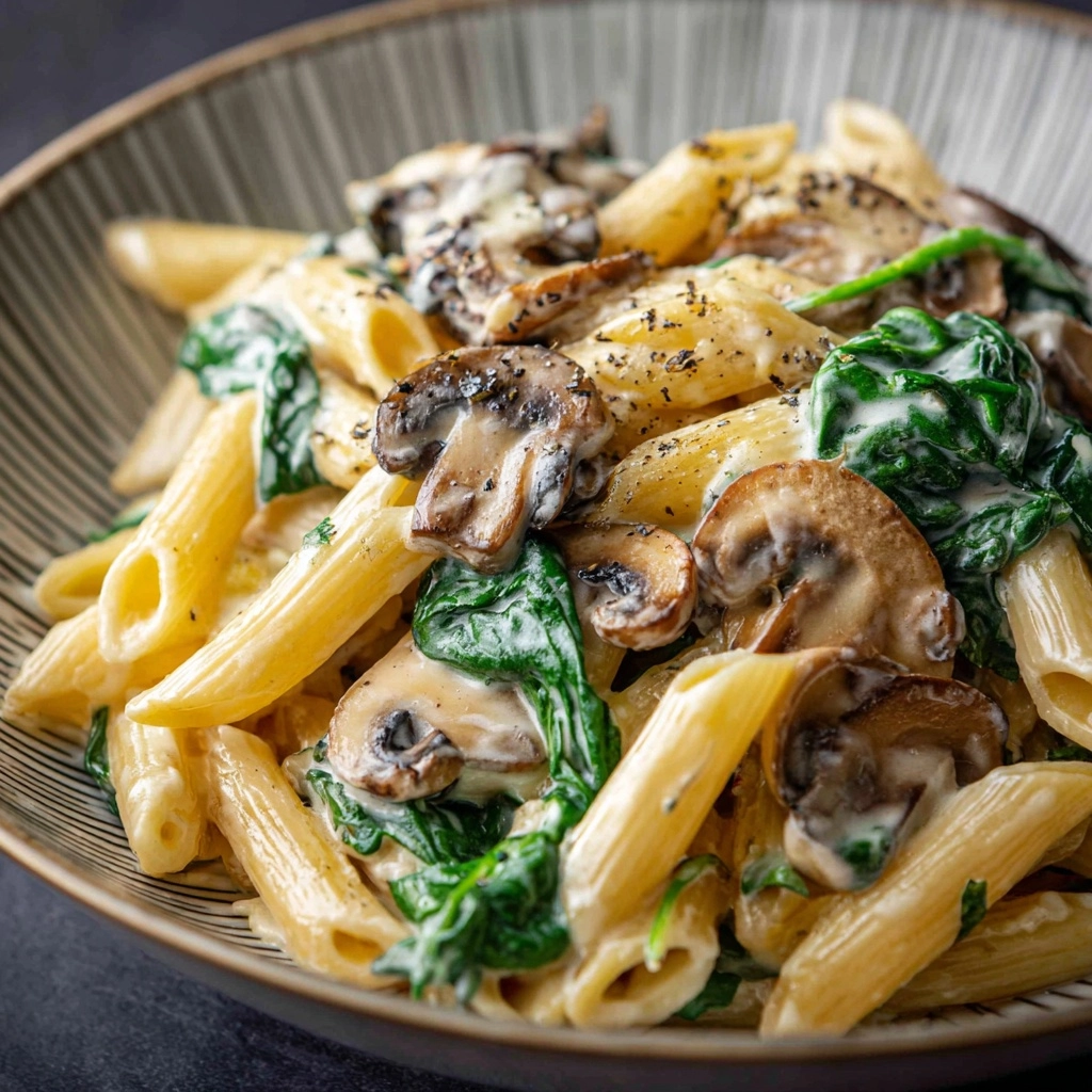 Garlic Mushroom Pasta Recipe - Recipe Image