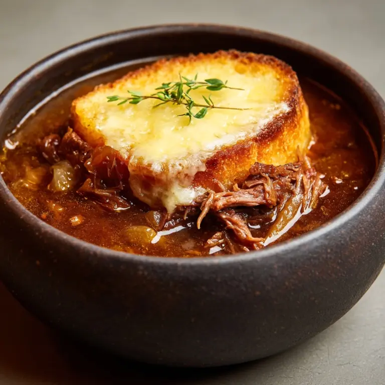 Savory Short Rib French Onion Soup with Gruyère Toast Recipe
