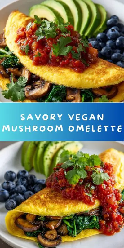 Vegan Mushroom Omelette Recipe - Recipe Image
