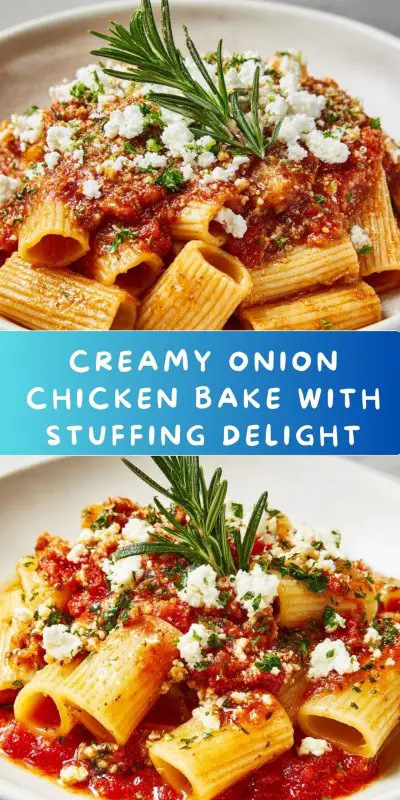 Creamy Onion Chicken Bake with Stuffing Recipe - Recipe Image