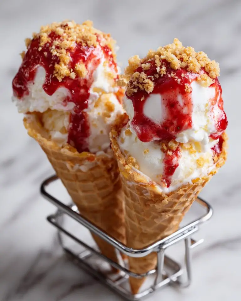 Strawberry Crunch Cheesecake Cones Recipe