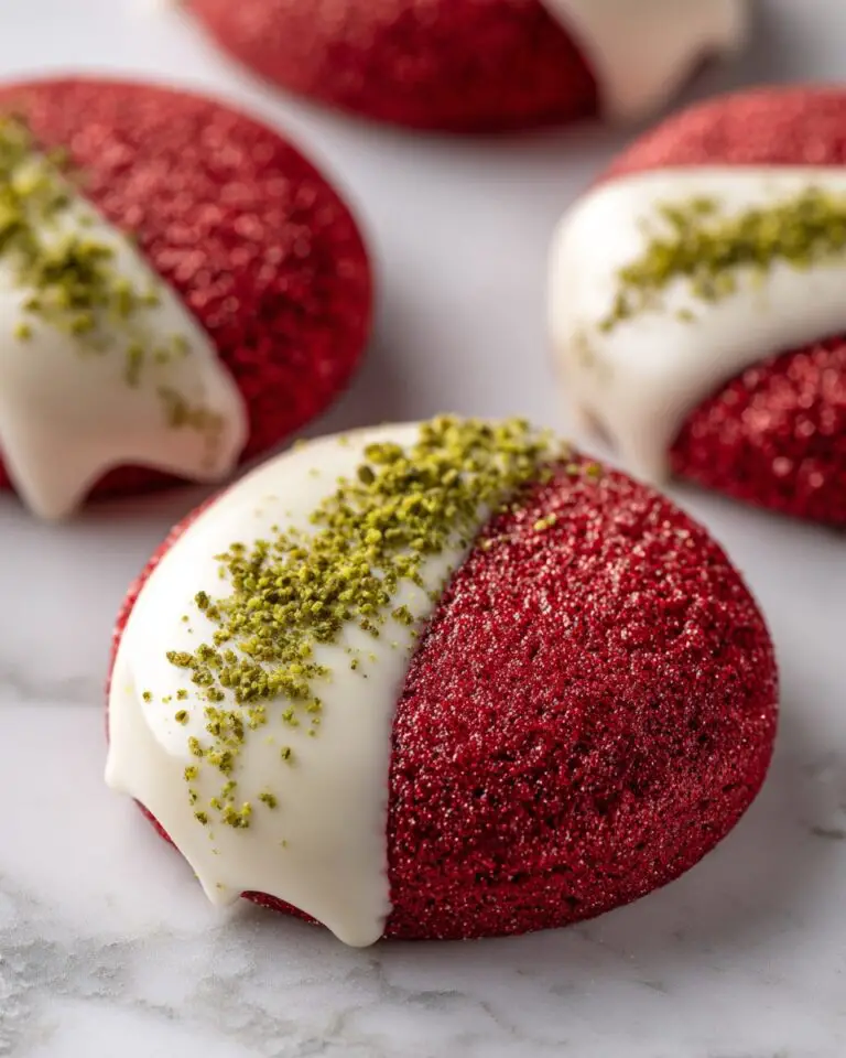 Red Velvet Shortbread Cookies Dipped in White Chocolate Recipe