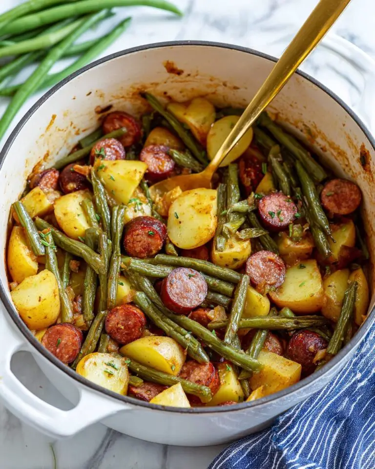 One Pot Smoked Sausage, Green Beans, and Potatoes Recipe