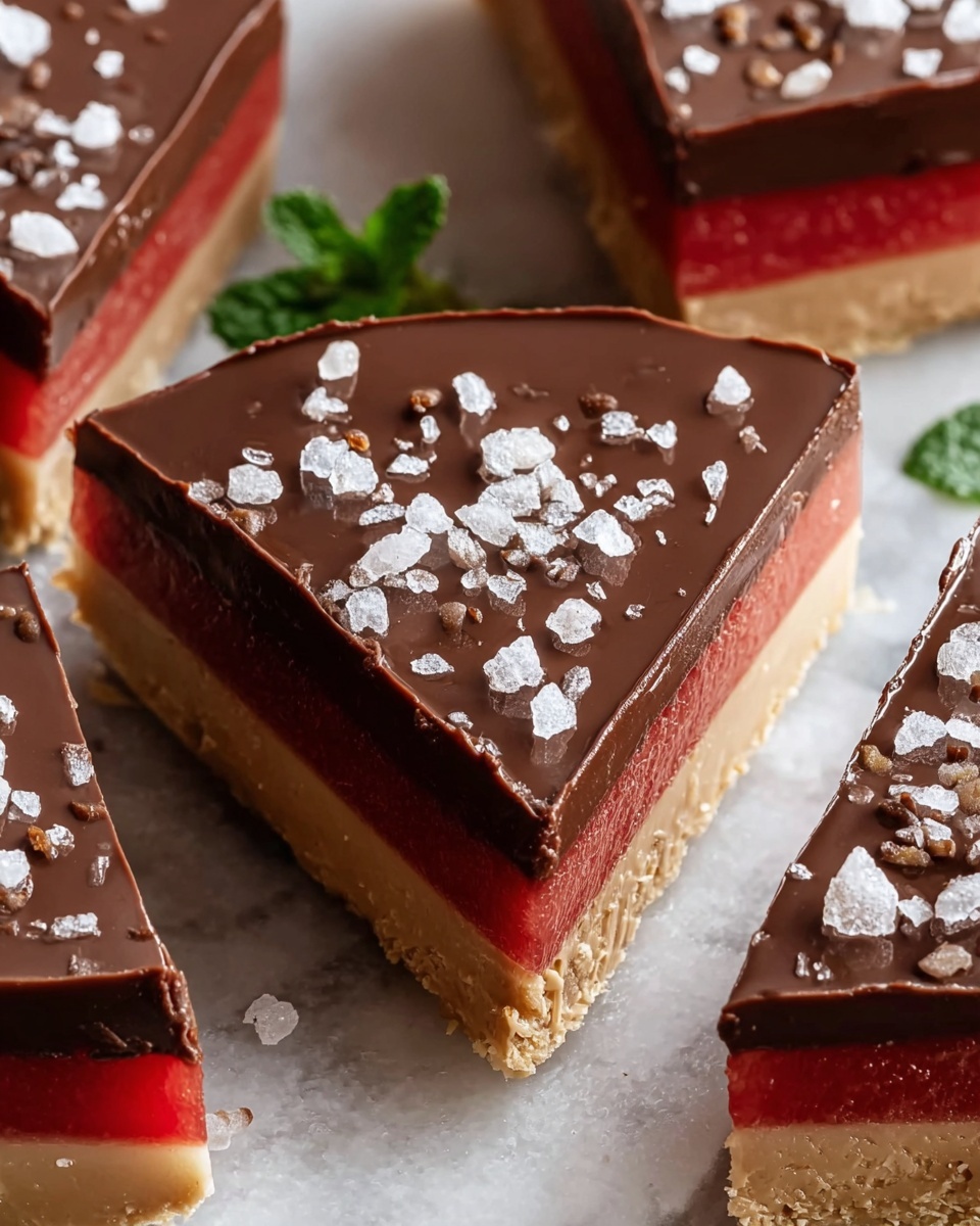 Sea Salt Dark Chocolate Watermelon Slices Recipe - Recipe Image