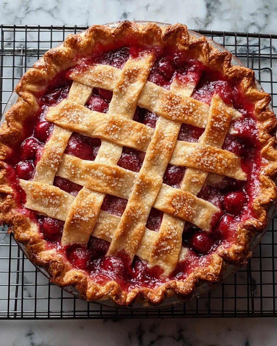 Baked Fresh Cherry Pie Recipe - Recipe Image