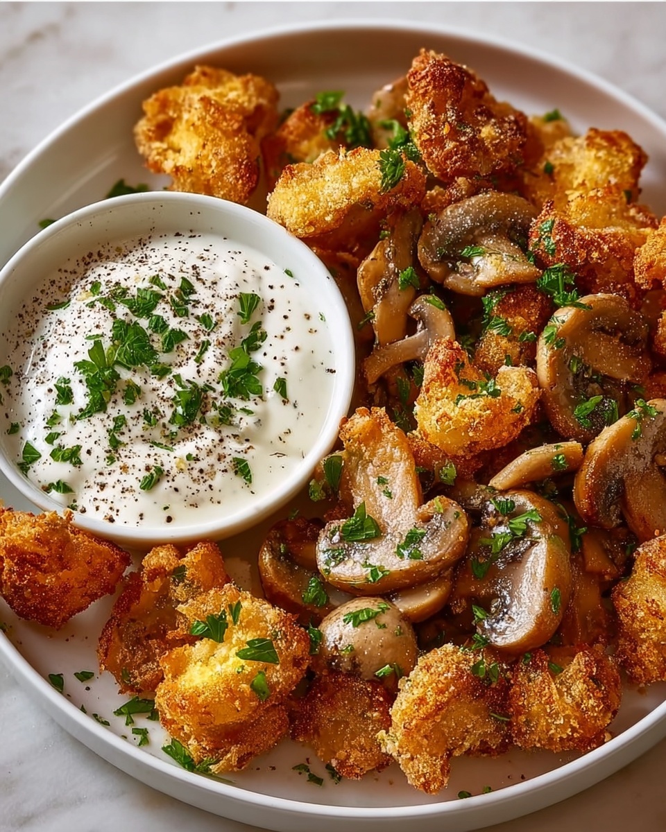 Fried Sliced Mushrooms with Ranch Recipe - Recipe Image