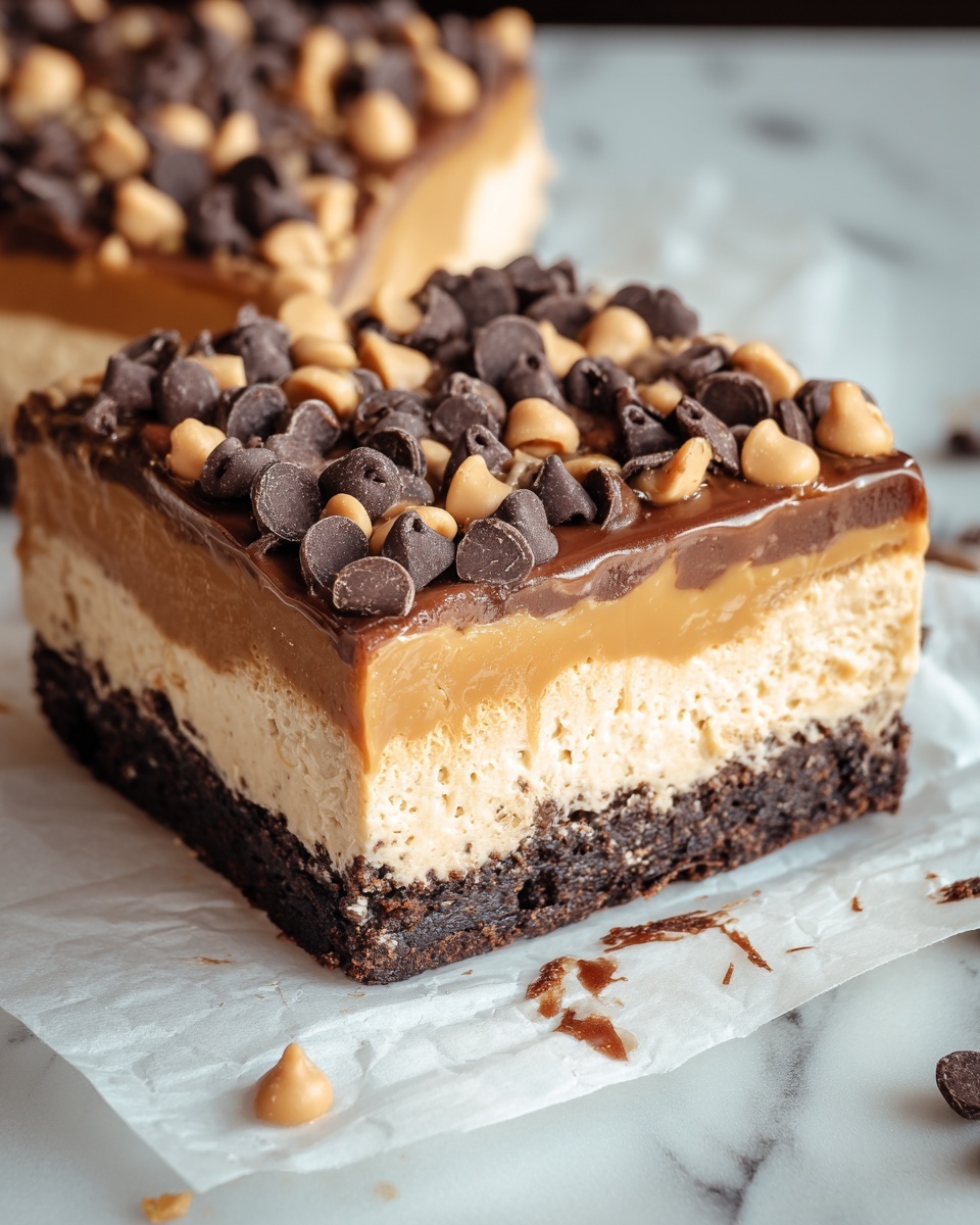 Chocolate Peanut Butter Cheesecake Bars Recipe - Recipe Image