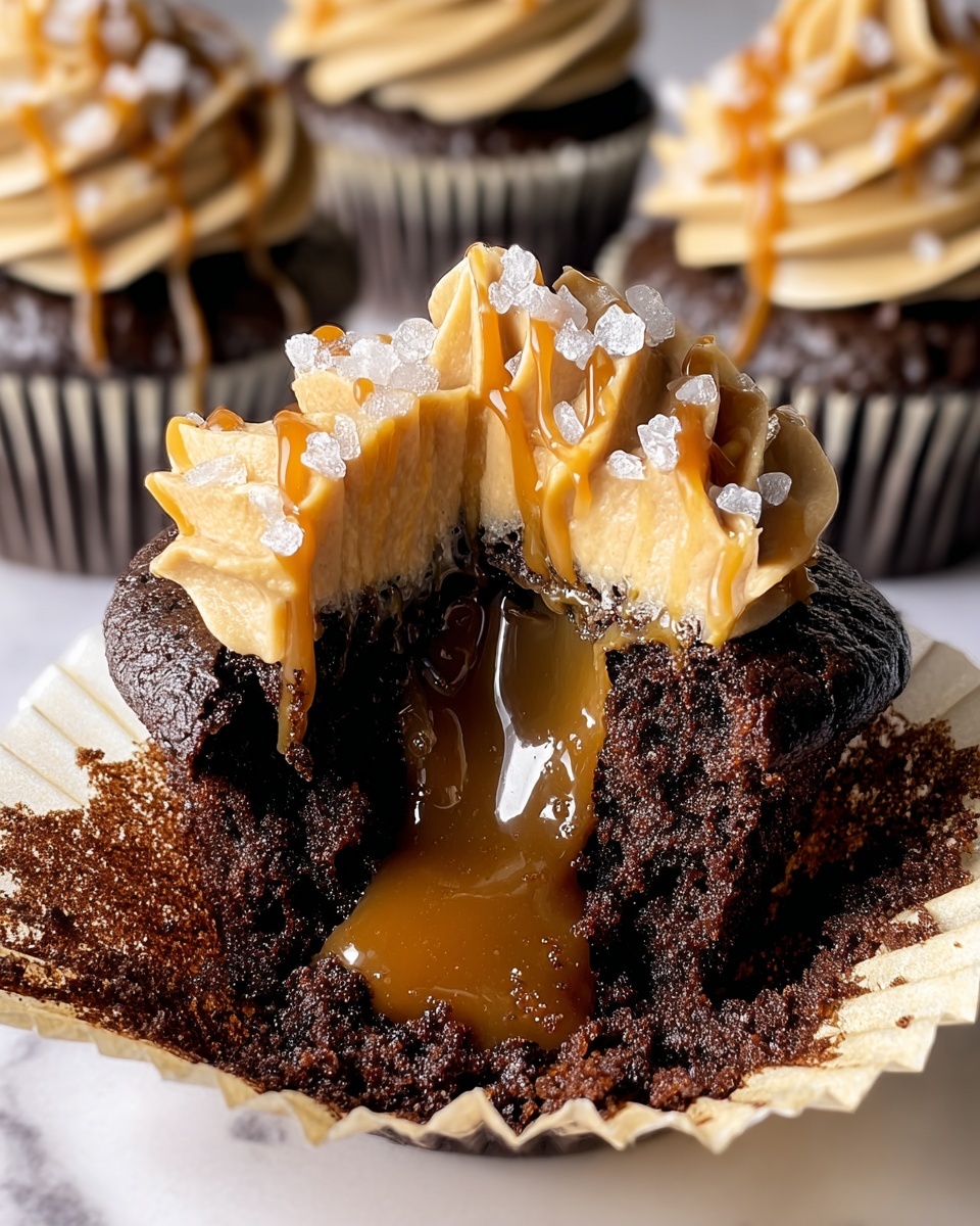 Salted Caramel Lava Cupcakes Recipe - Recipe Image