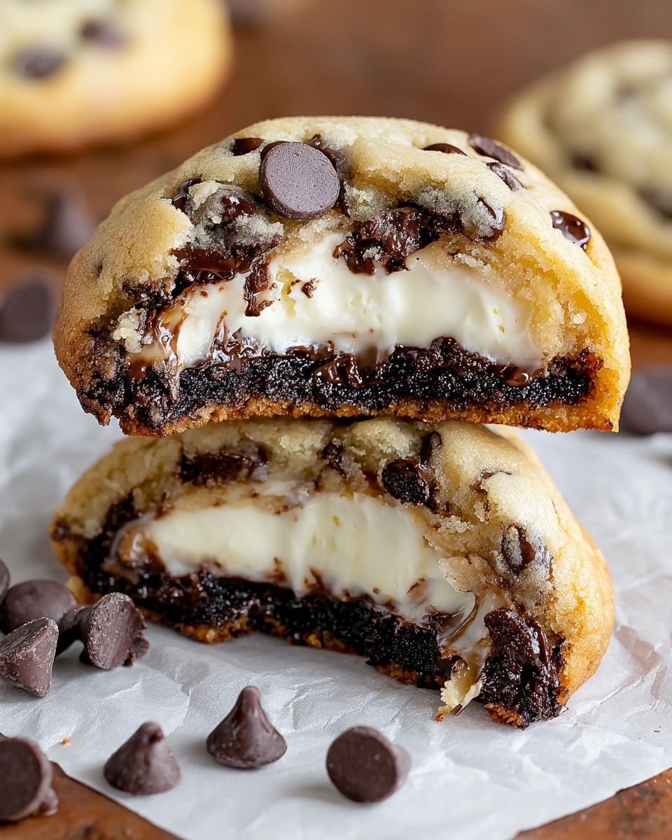 Cheesecake Stuffed Chocolate Chip Cookies Recipe - Recipe Image