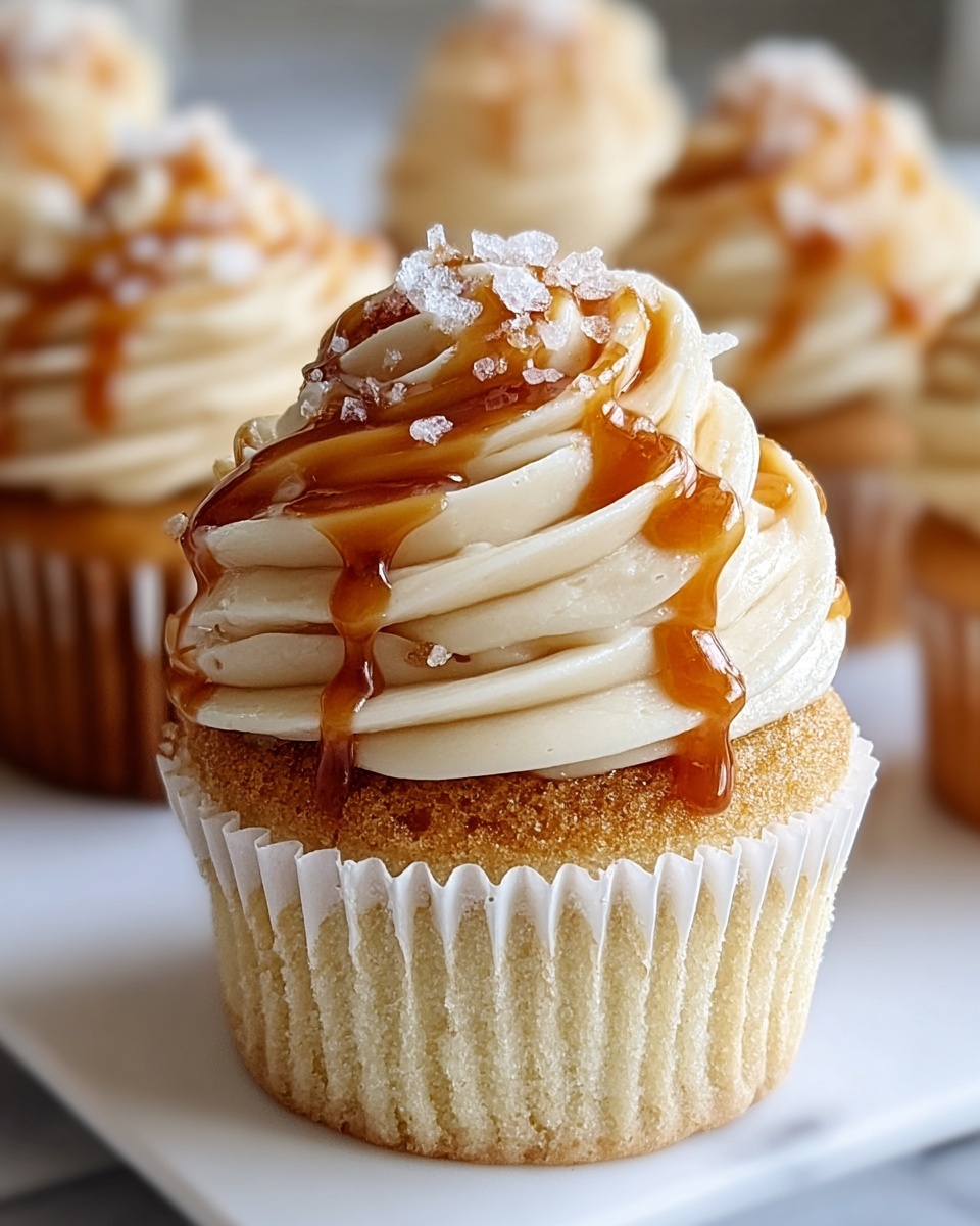 Gooey Salted Caramel Cupcakes Recipe - Recipe Image
