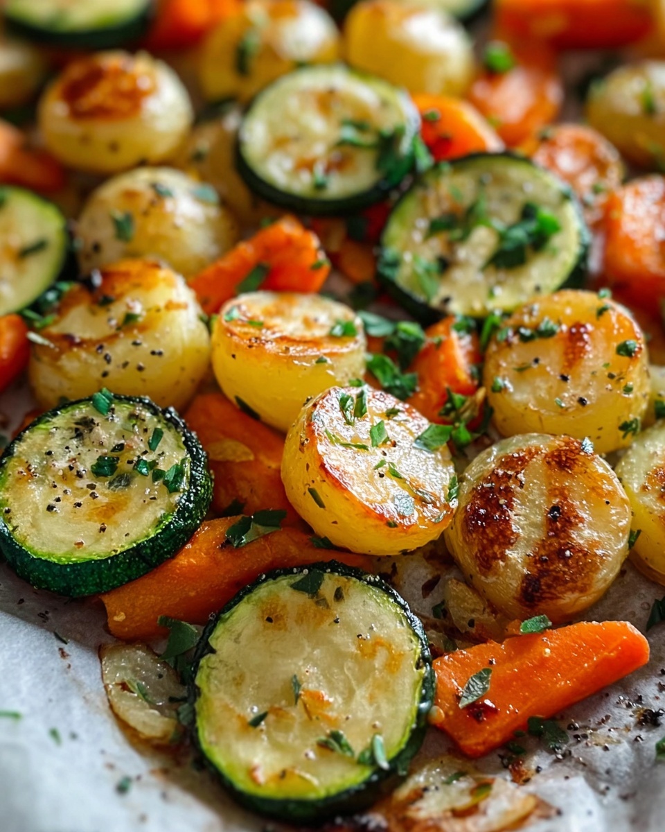 Garlic Herb Roasted Potatoes, Carrots, and Zucchini Recipe - Recipe Image