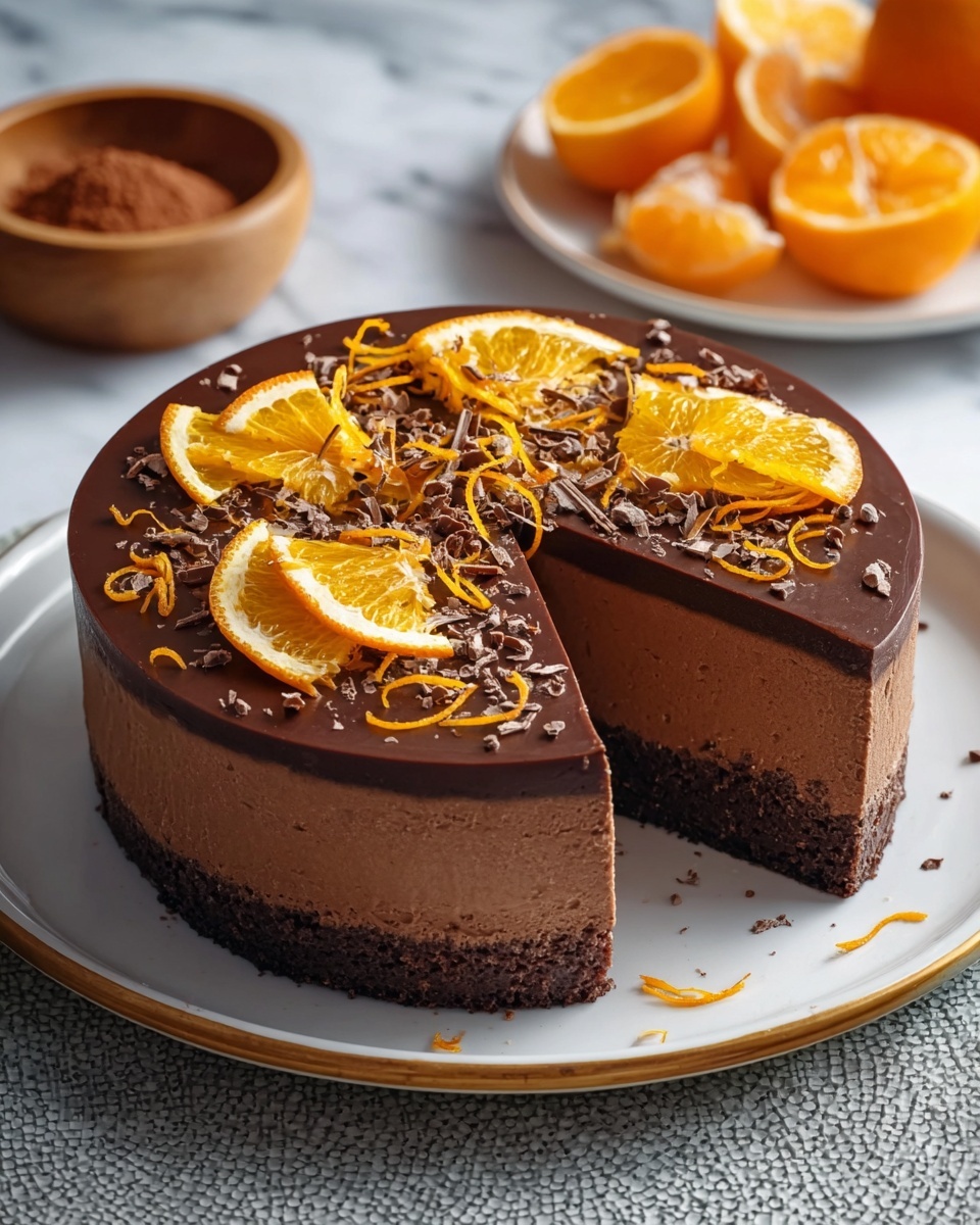 Chocolate Orange Baked Cheesecake Recipe - Recipe Image