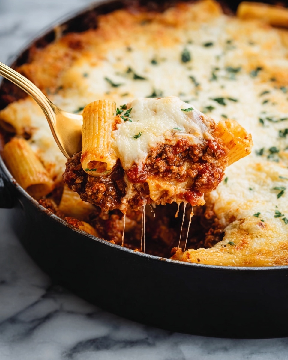 Easy Baked Ziti with Sausage and Ricotta Recipe - Recipe Image