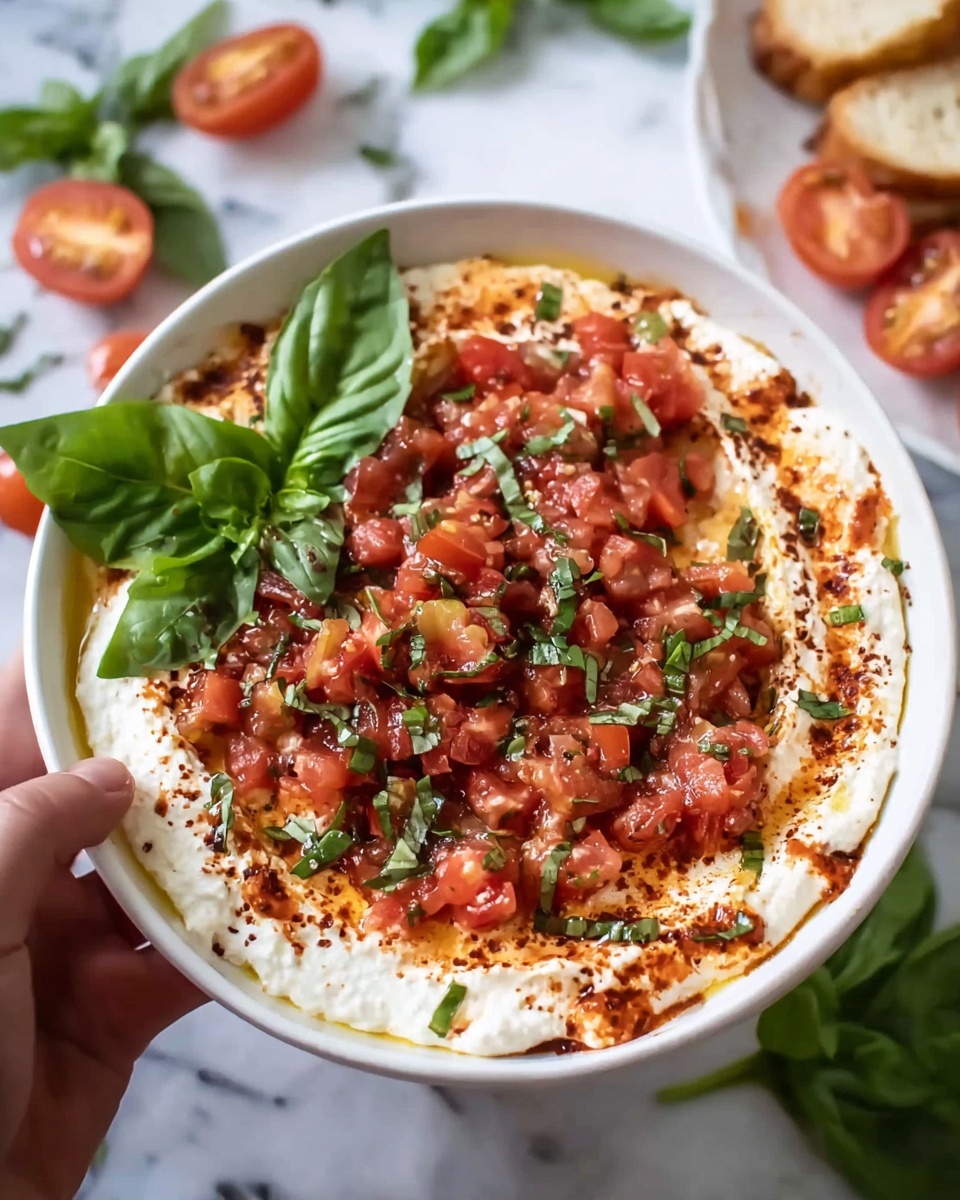 2-Ingredient Creamy Bruschetta Dip Recipe - Recipe Image