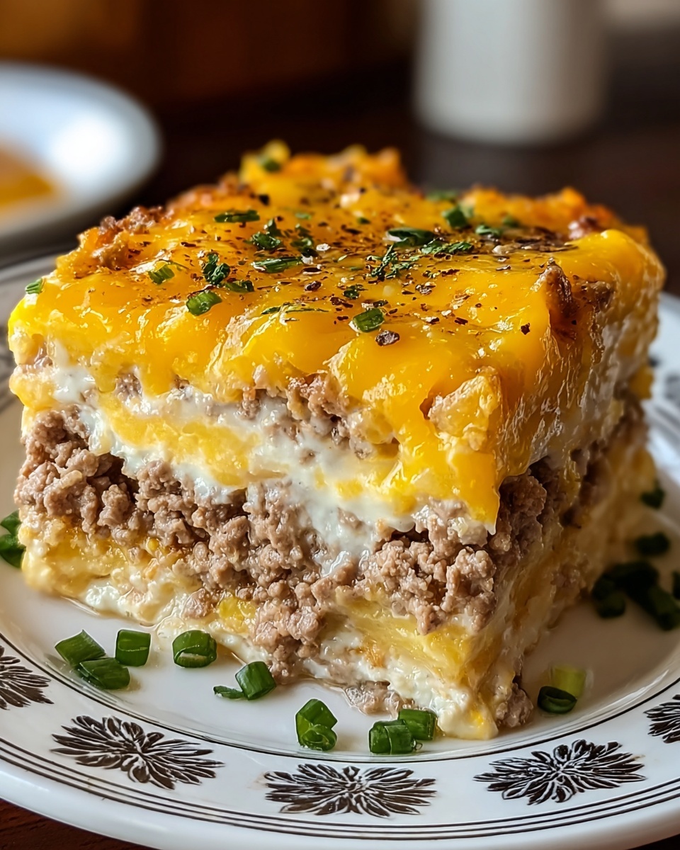 Sausage, Egg, and Cream Cheese Hashbrown Casserole Recipe - Recipe Image