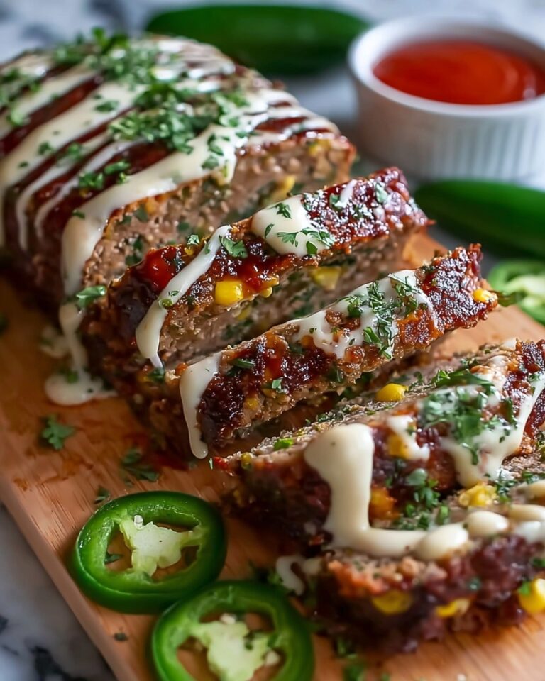 Smoky Jalapeño Popper Meatloaf with Creamy Ranch Drizzle Recipe