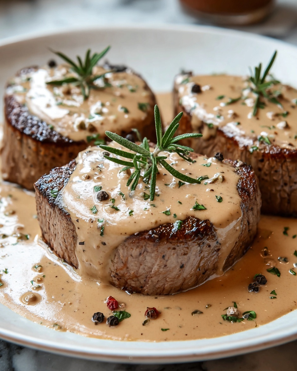 Filet Mignon with Peppercorn Sauce Recipe - Recipe Image