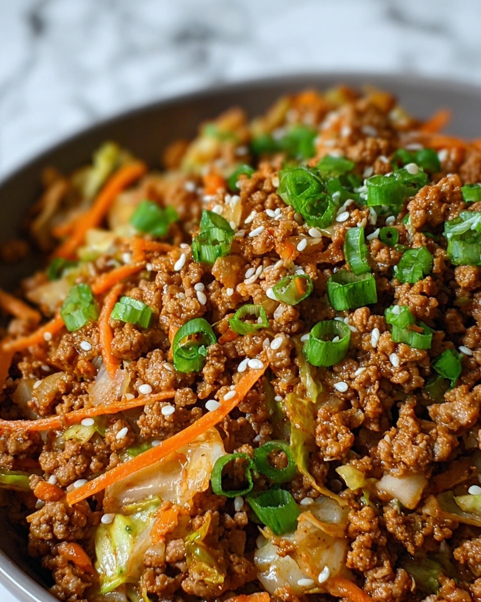 Healthy Chinese Ground Beef & Cabbage Stir Fry Recipe - Recipe Image