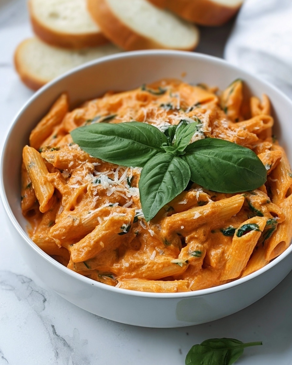 Creamy Tomato and Basil Penne Pasta Recipe - Recipe Image