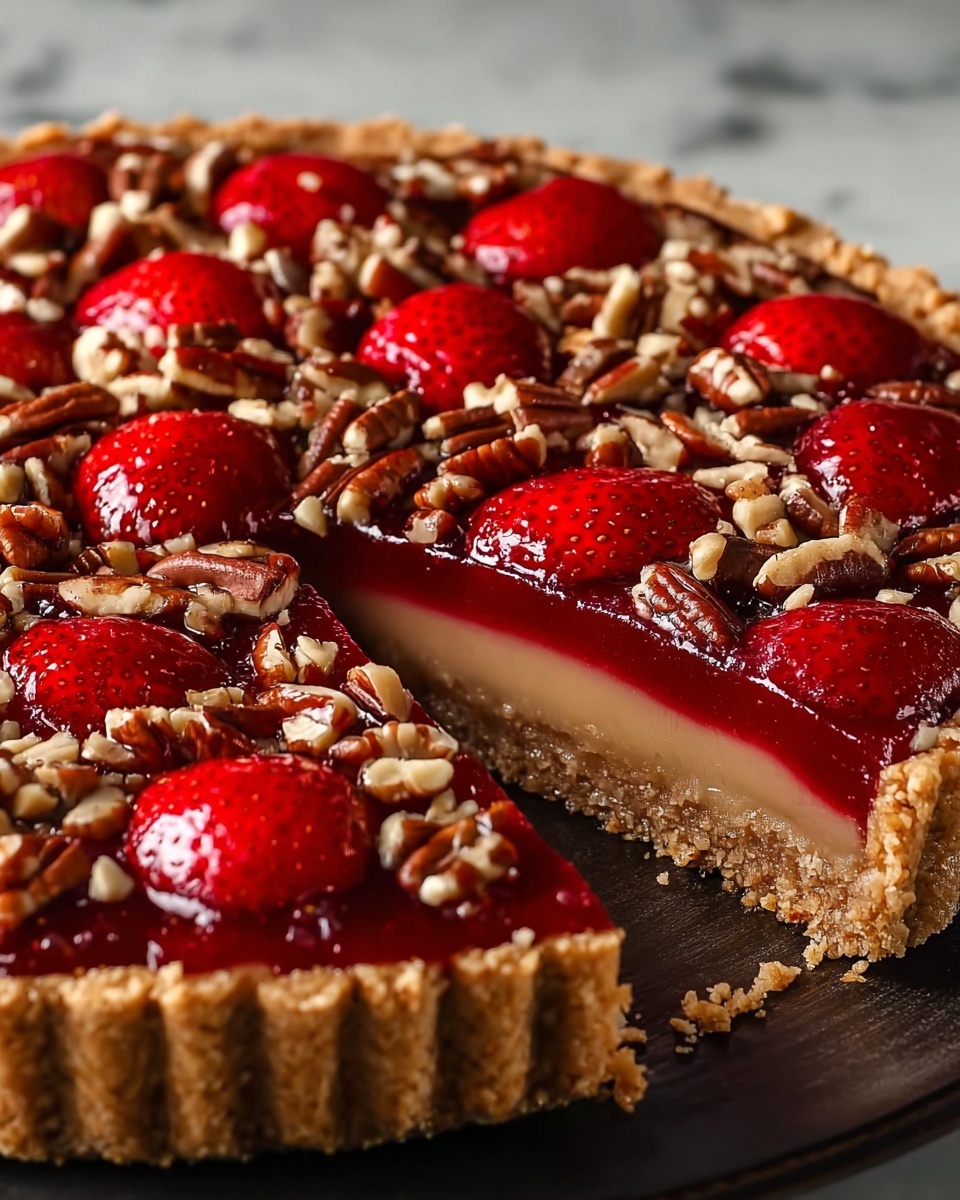Fresh Strawberry Pie with a Pretzel-Pecan Crust Recipe - Recipe Image