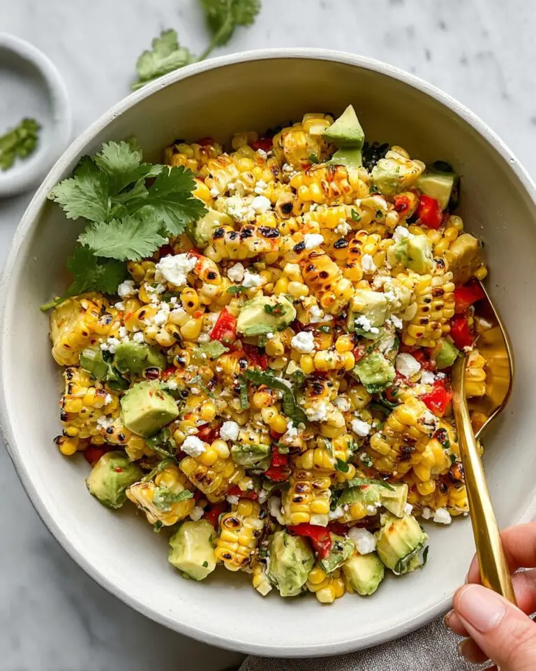 Grilled Corn Salad with Avocado, Goat Cheese & Hot Honey Vinaigrette Recipe